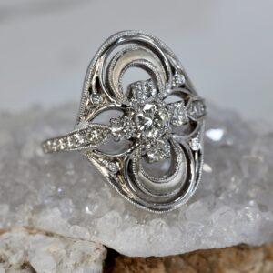 Vintage style diamond cocktail ring