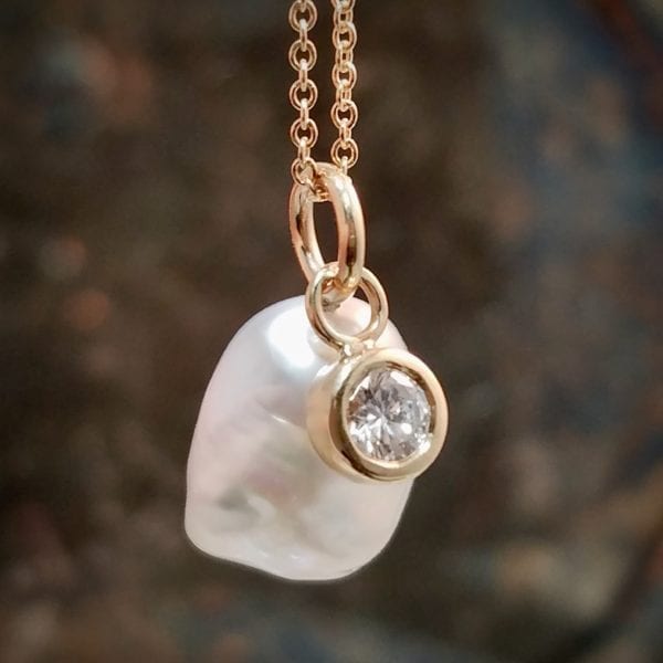 keshi pearl pendant necklace
