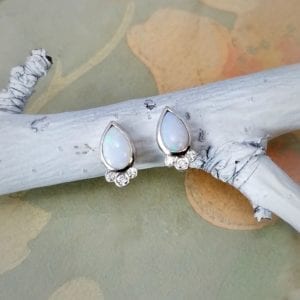 opal diamond earrings