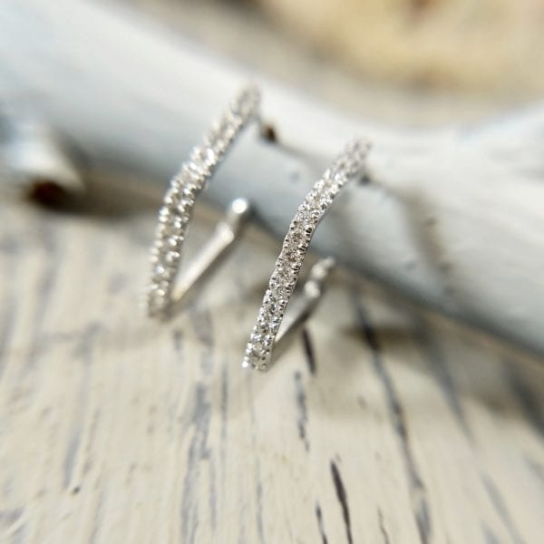 French set diamond stud earrings