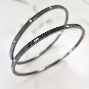 Blackened silver bangle bracelets
