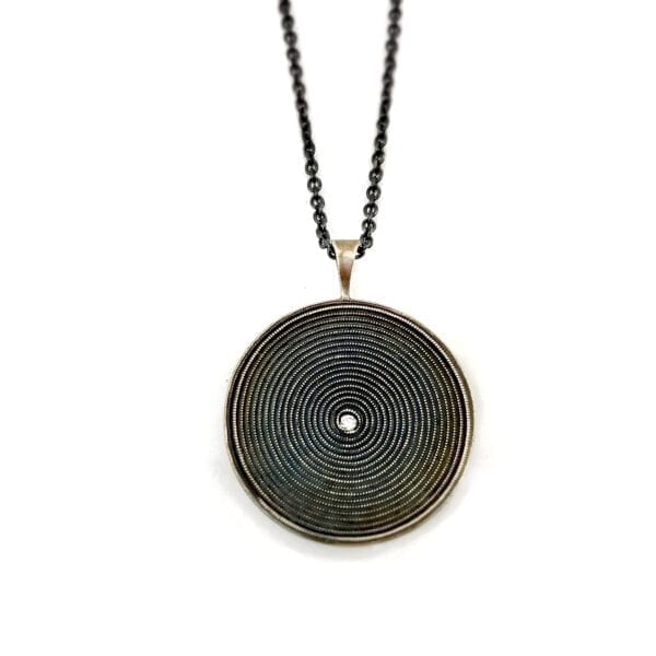 Silver disc necklace pendant