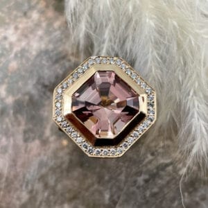 Asscher Pink Tourmaline Ring