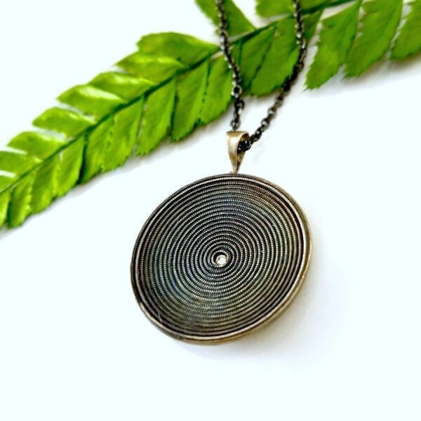 Silver disc necklace pendant