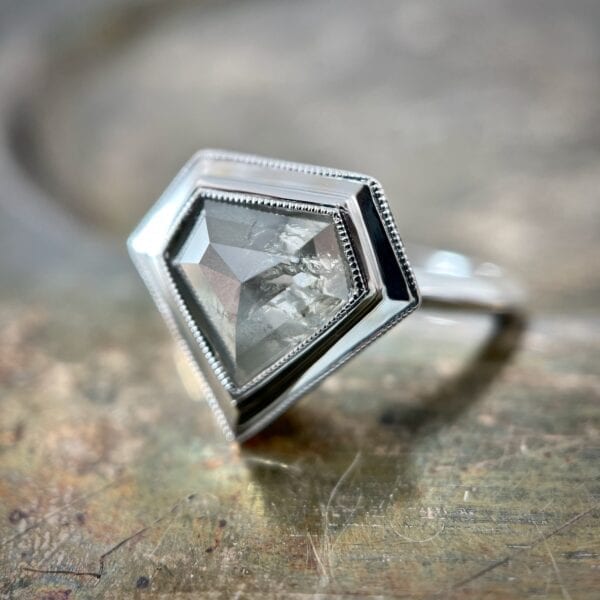 Diamond shield ring
