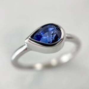 Pear shaped sapphire ring