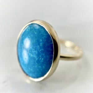 Oval turquoise cabochon ring