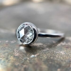 Rose cut diamond stacking ring