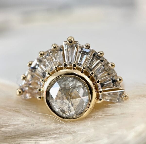 Diamond crown ring