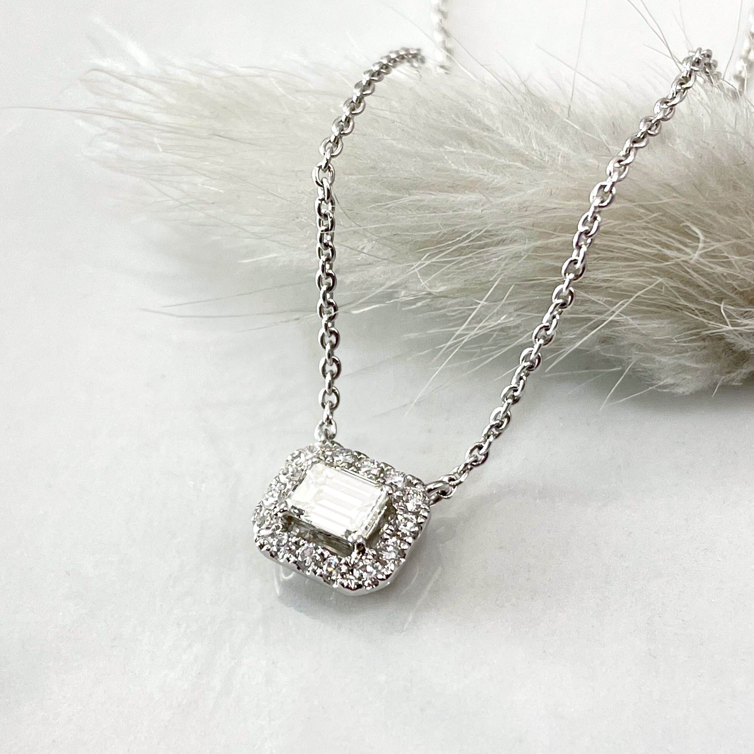 Emerald Cut Diamond Pendant Necklace - SOLD - Sholdt Jewelry Design