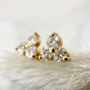 3-stone diamond earrings