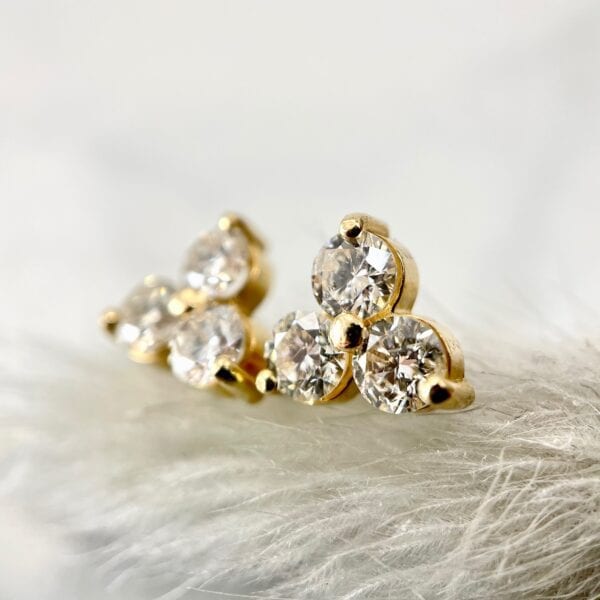 3-stone diamond earrings