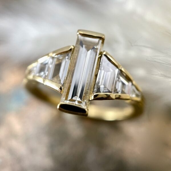 Tapered diamond ring