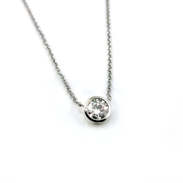 Diamond bezel pendant necklace