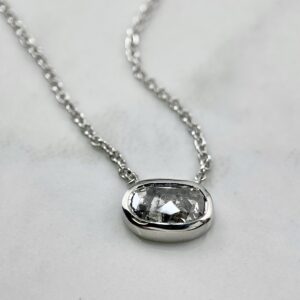 oval rose cut diamond necklace
