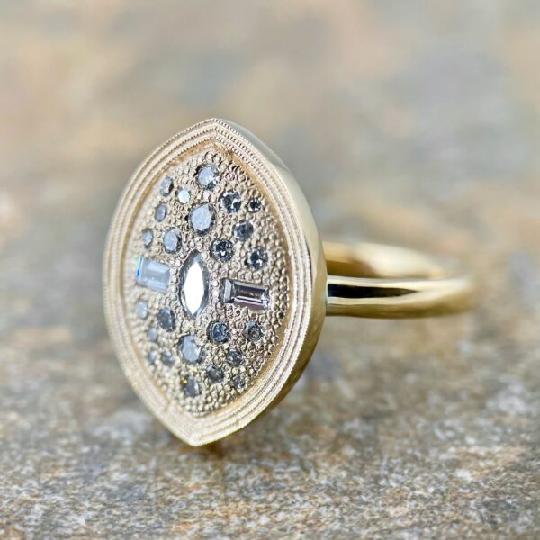 marquise-shaped diamond ring