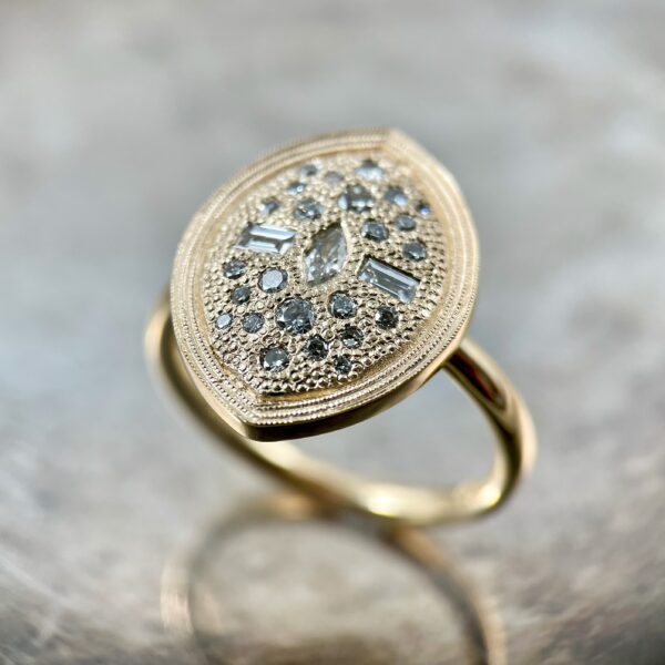 marquise-shaped diamond ring