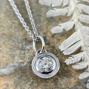 diamond bezel pendant necklace