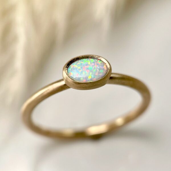 Oval opal stacking ring