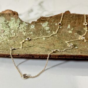 Champagne diamonds by the yard necklace