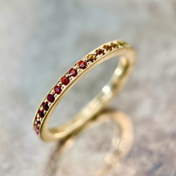Ombre colored gemstone band