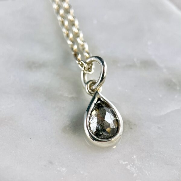 pear shaped rose cut diamond pendant