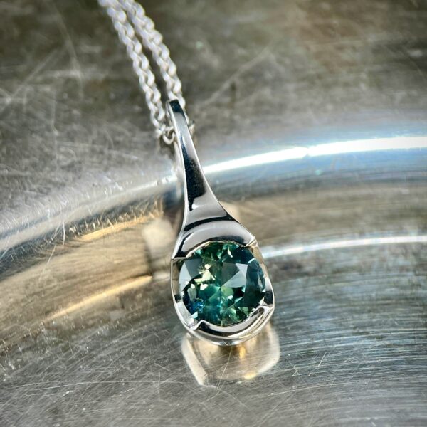 sapphire drop pendant necklace
