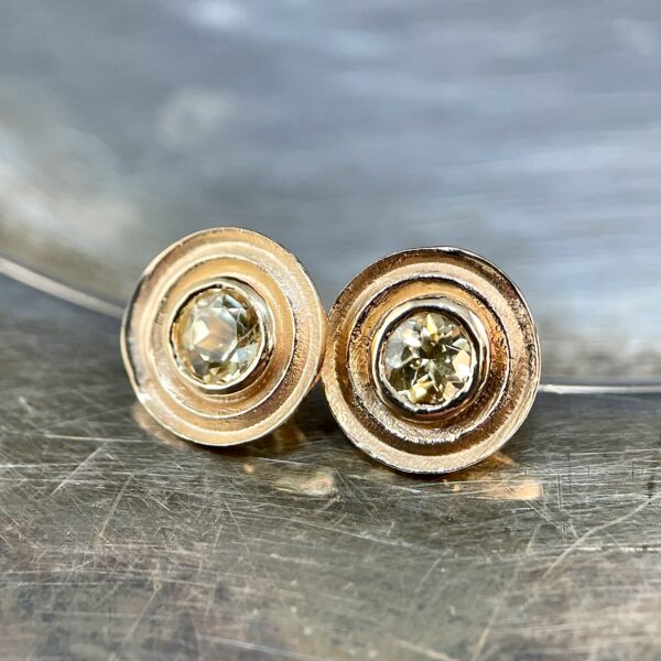 Yellow sapphire stud earrings