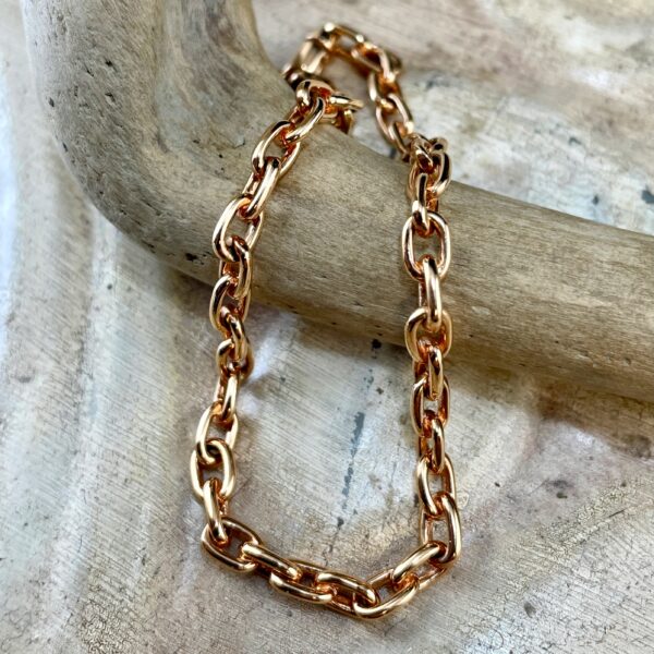 Rose gold chain link bracelet