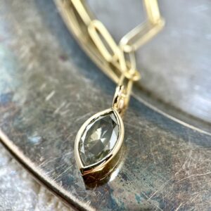 rose cut marquise diamond pendant