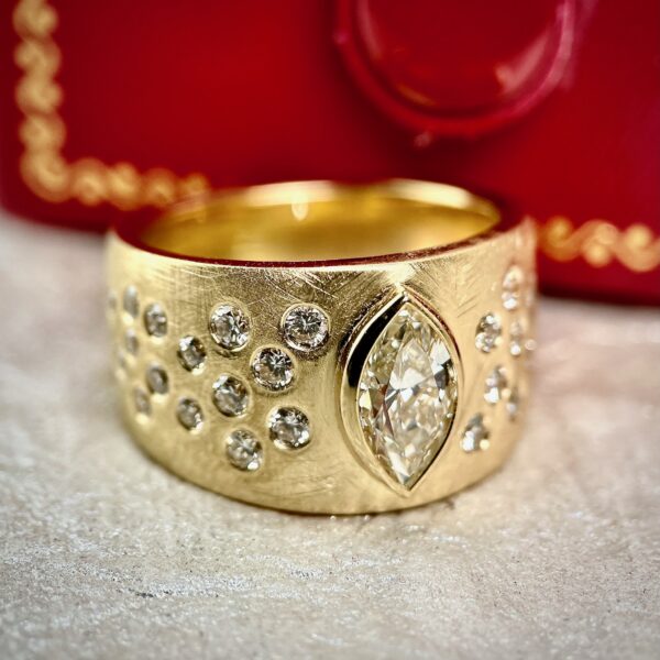 Cigar band with Marquise diamond