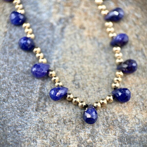Sapphire briolette necklace