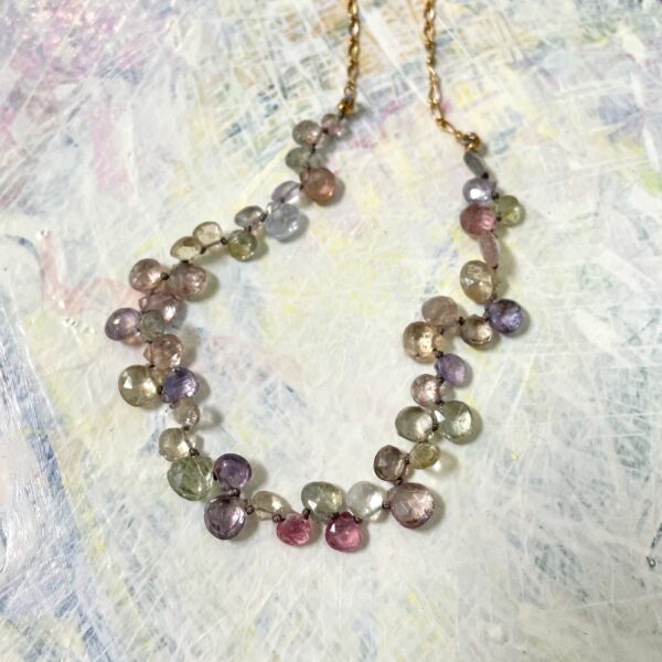 tourmaline sapphire briolette necklace