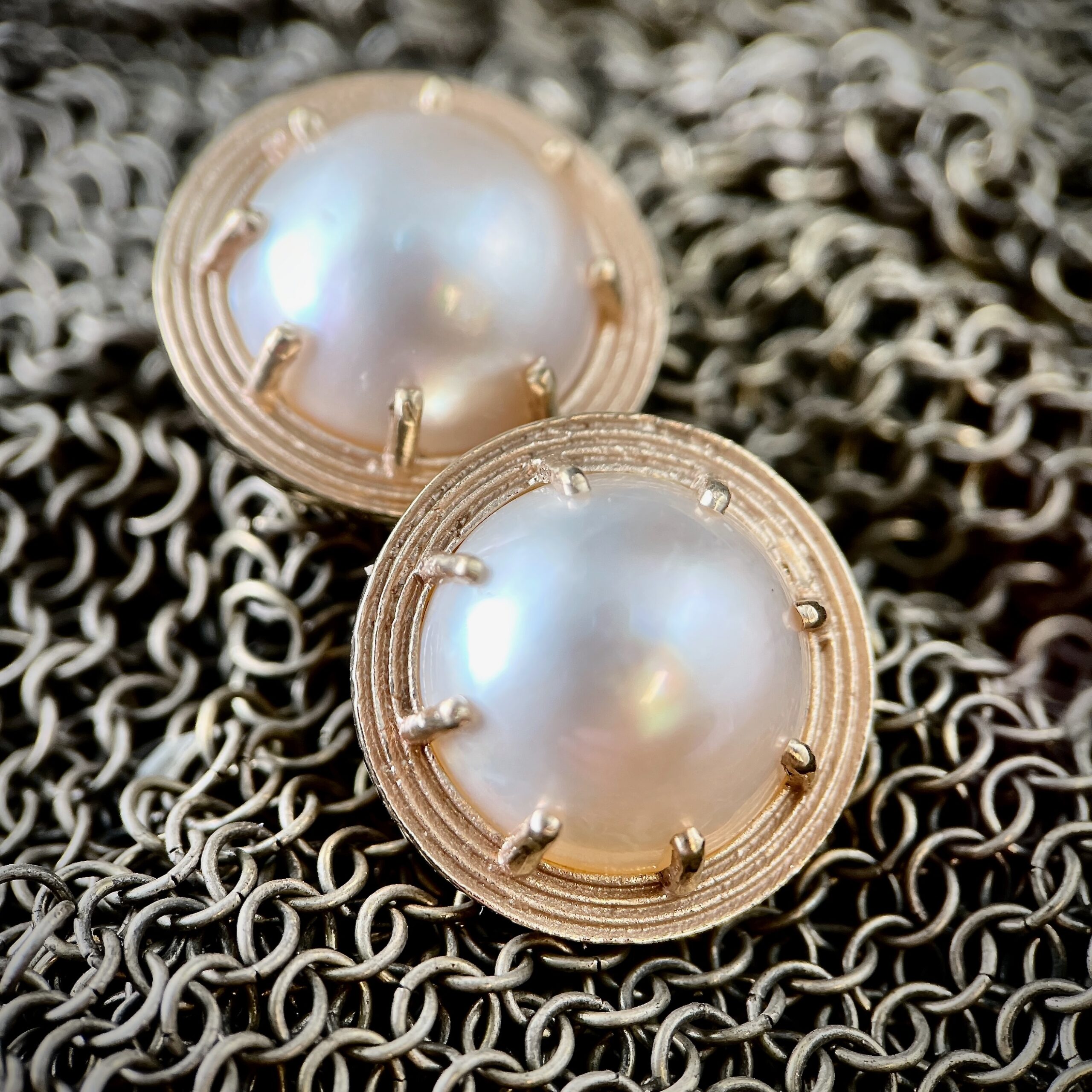 Mabe Pearl Earrings - Sholdt Jewelry Design
