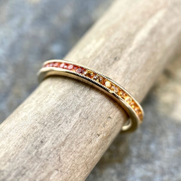 Ombre sapphire channel band