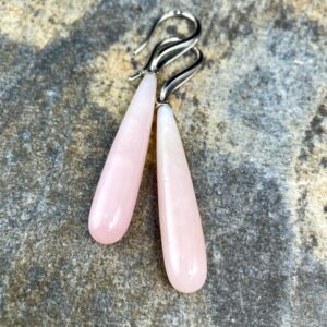 Pink opal drop earrings