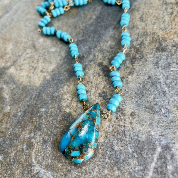 turquoise teardrop pendant necklace