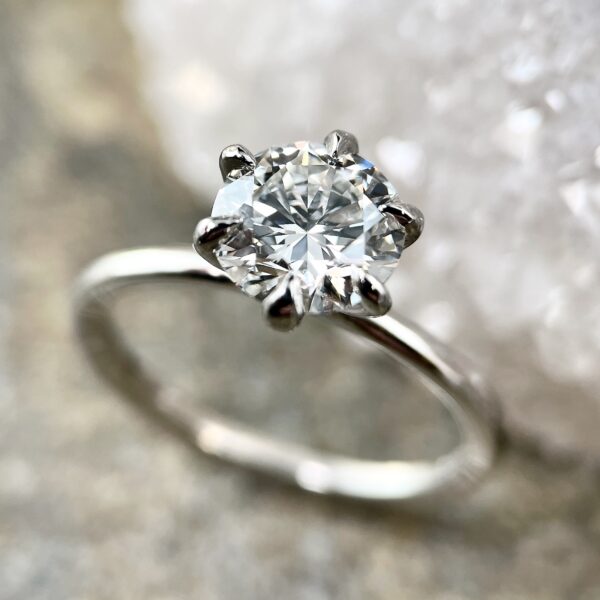 Lab grown diamond solitaire ring