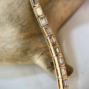 Baguette diamond bezel bracelet