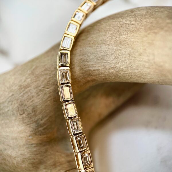 Baguette diamond bezel bracelet