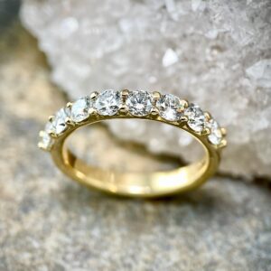 Yellow gold diamond band