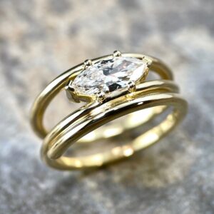 Marquise diamond wrap ring