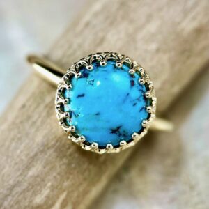 Turquoise crown bezel ring