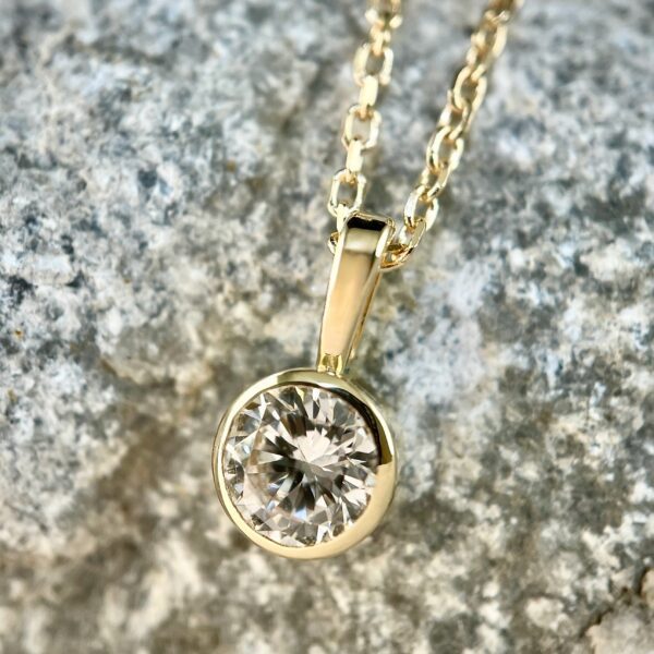 Lab Grown Diamond Bezel Pendant