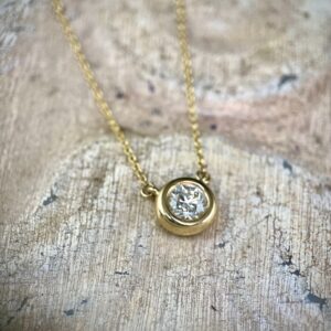 Yellow Gold Diamond Bezel Pendant