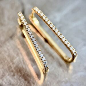 Yellow Gold Diamond Hoop Earrings