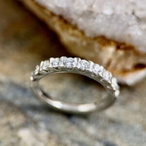 Platinum Diamond Half-Bezel Band