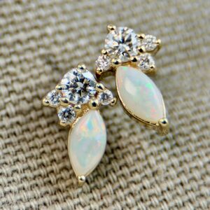 Opal Cluster Earrings