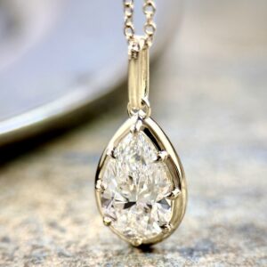 Georgian Style Pear Diamond Pendant