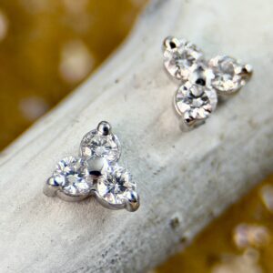 Diamond Cluster Earrings in White Gold